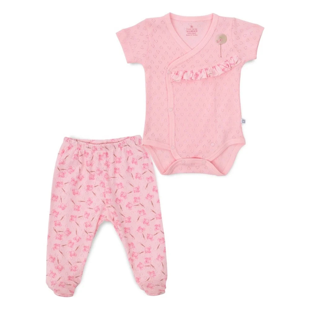 Боді дитяче Bibaby зі штанцями (56458-50G-pink)