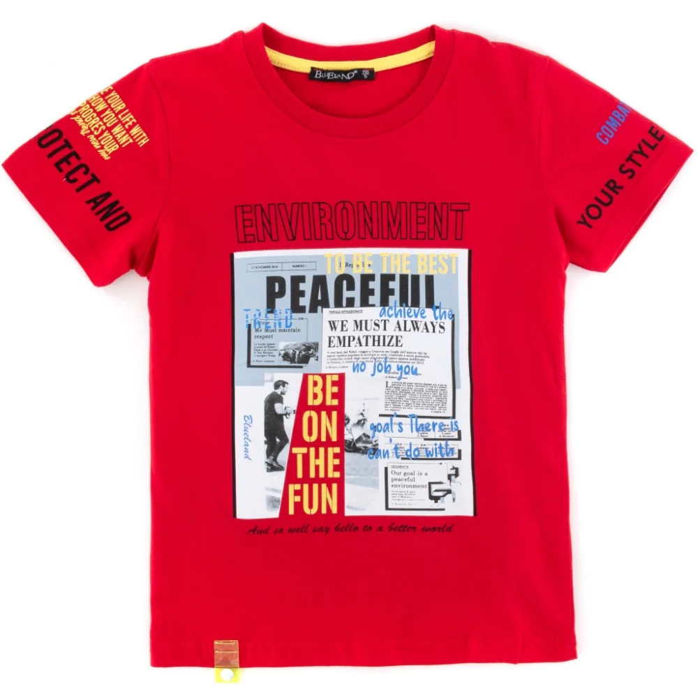Футболка дитяча Blueland PEACEFUL (11016-128B-red)