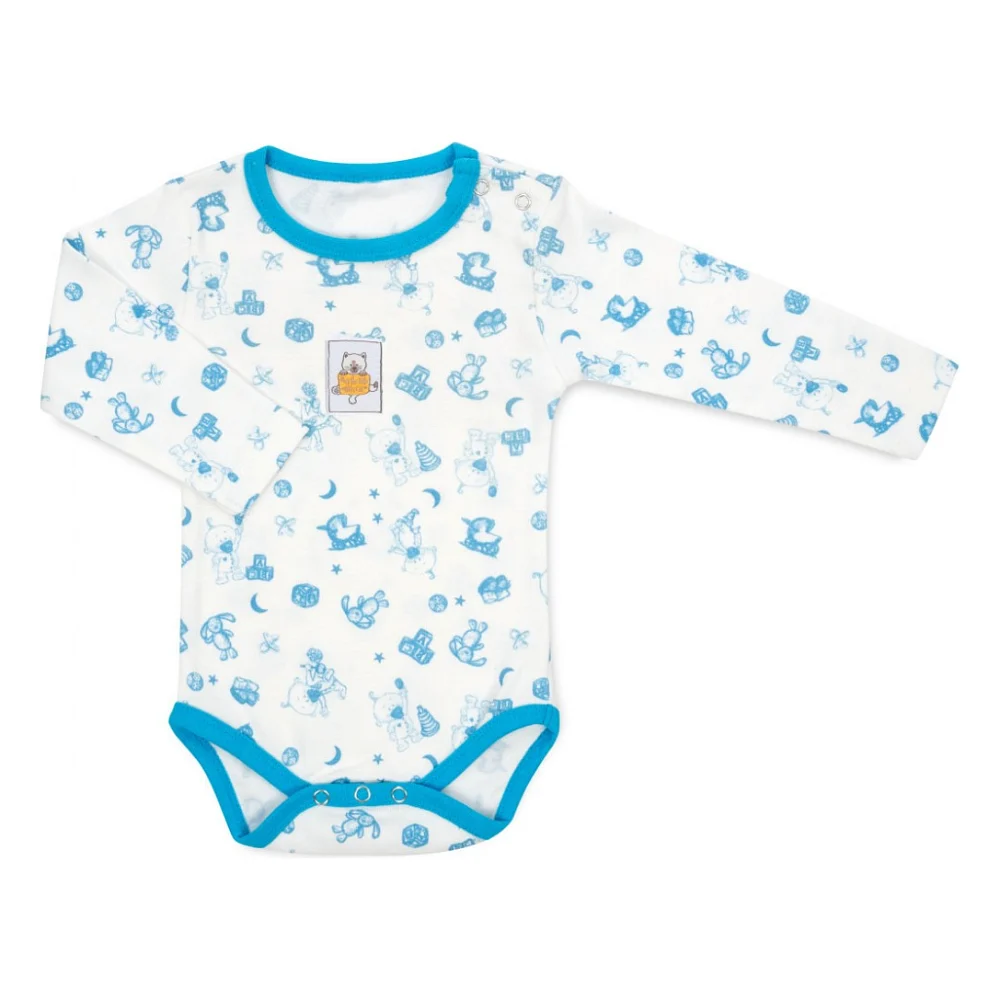 Боді дитяче Breeze з довгим рукавом (1027-74-creamblue)