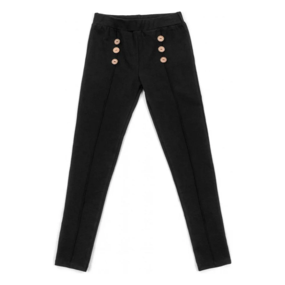 Лосини дитячі Breeze з гудзиками (14755-158G-black)