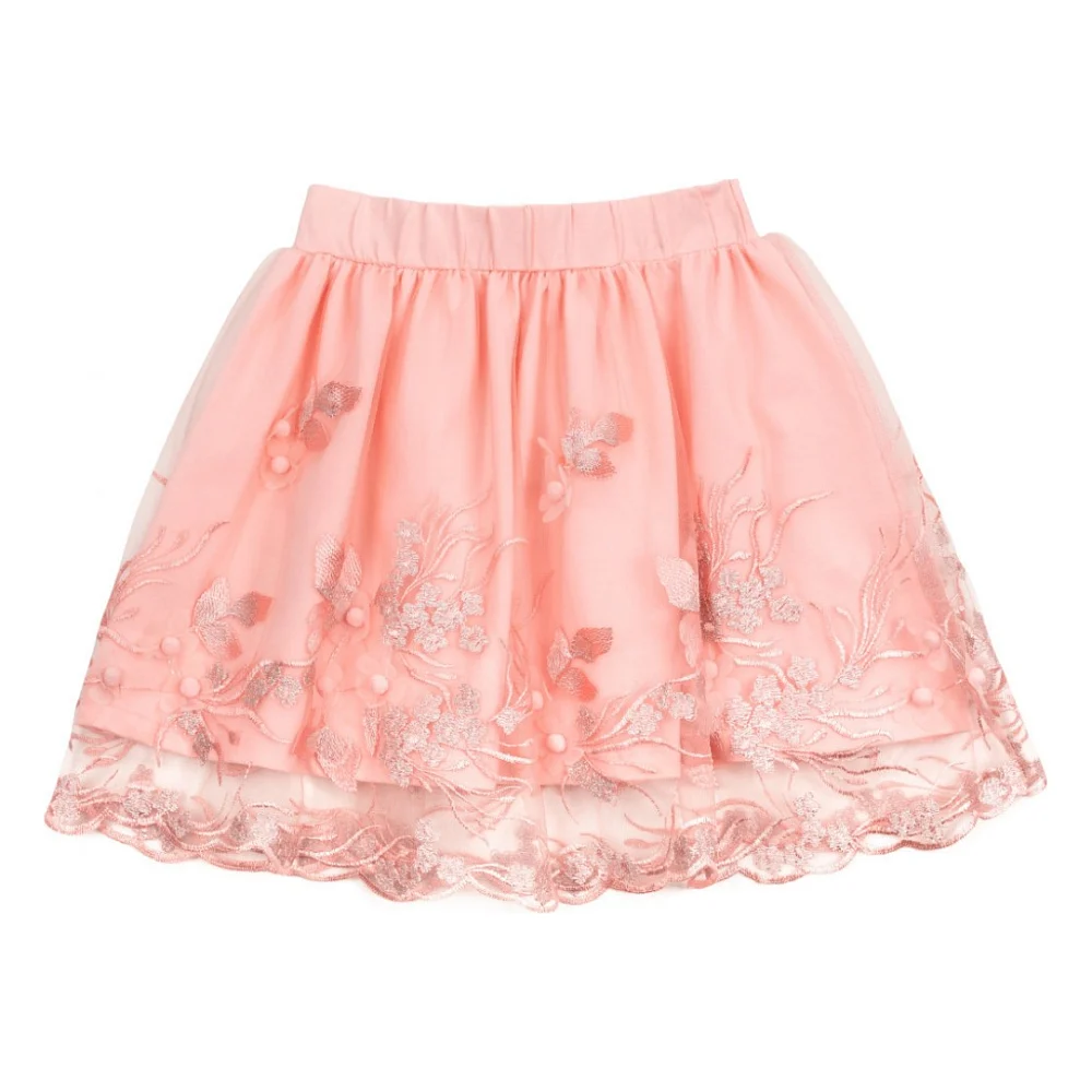 Спідниця дитяча Breeze фатинова з вишивкою (14197-134G-peach)