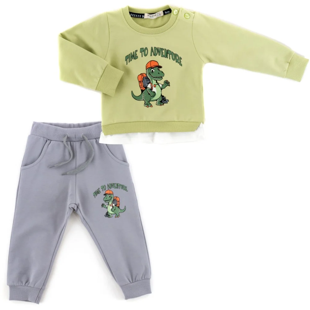 Спортивний костюм дитячий Breeze с динозавриком (22090-80B-green)