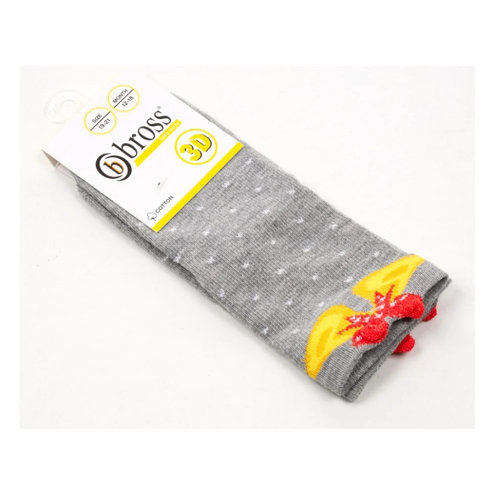 Шкарпетки дитячі Bross новорічні з дзвіночком (21248-6-12-gray) — фото 2