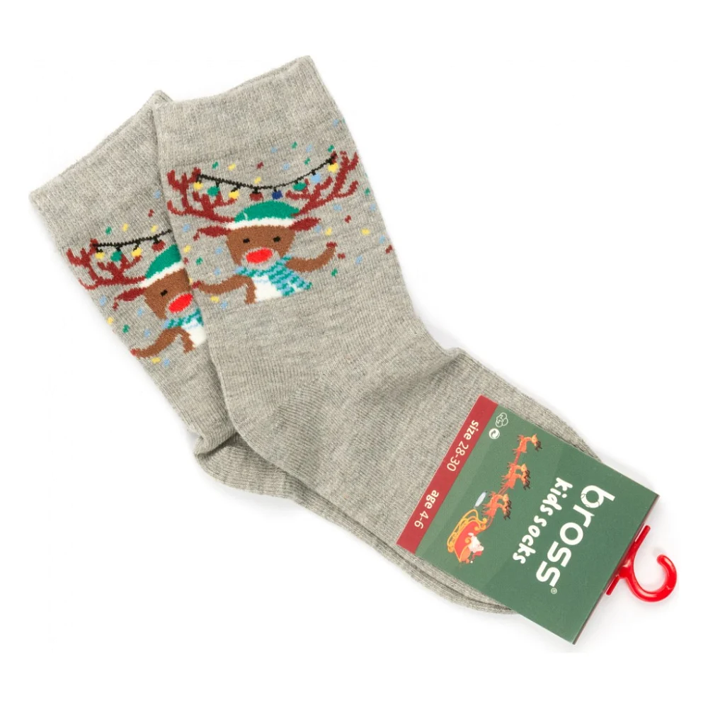 Шкарпетки дитячі Bross новорічні (10969-1-2-gray)