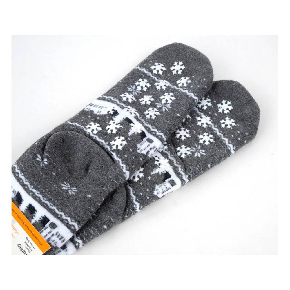 Шкарпетки дитячі Bross махрові новорічні (9899-4-6-gray) — фото 3