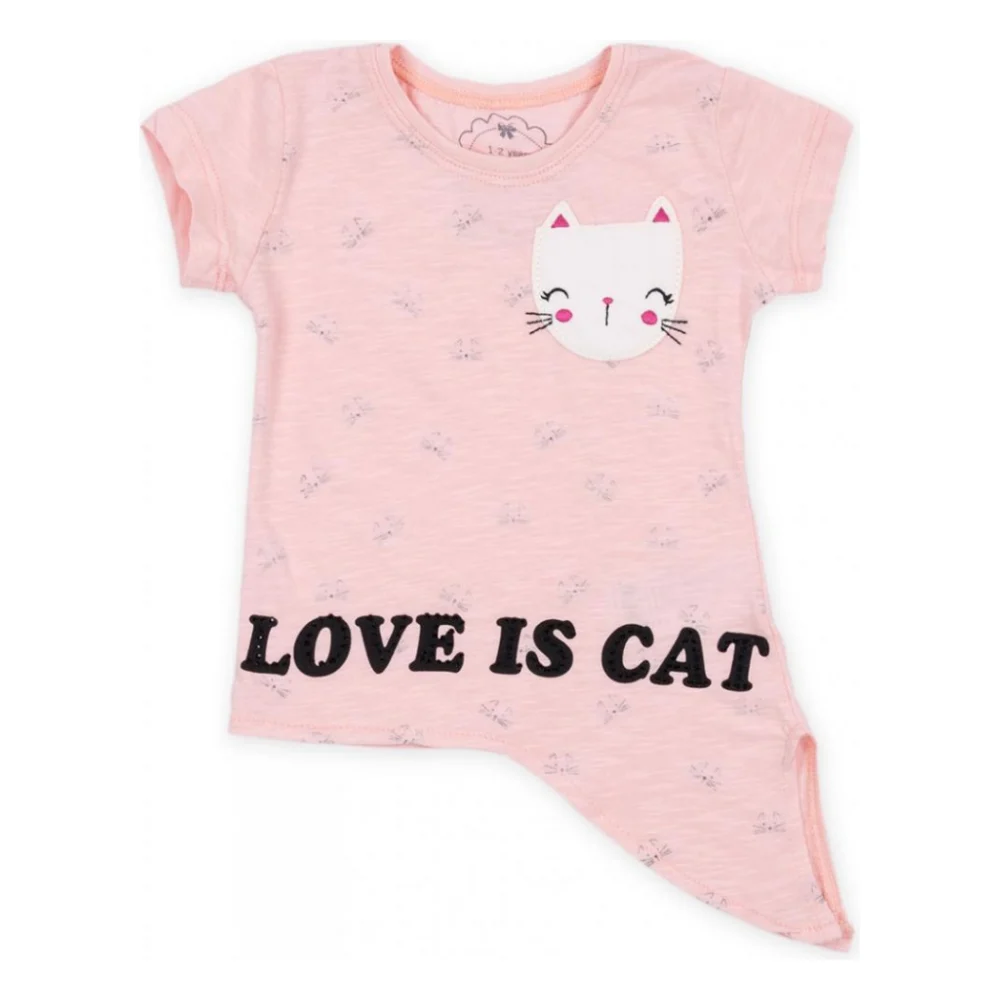 Футболка дитяча Haknur "Love is cat" (5754-104G-peach)