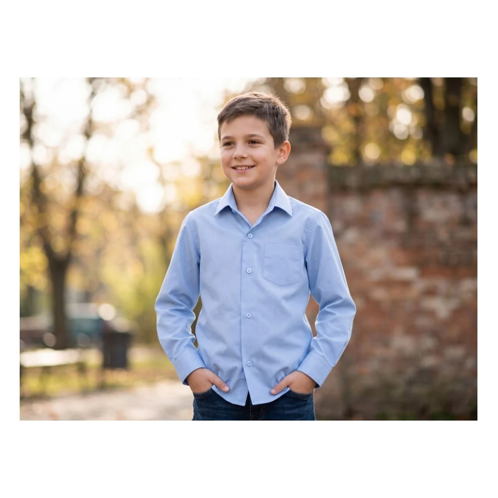 Сорочка дитяча Lakids з довгим рукавом (1551-128B-lightblue) — фото 5