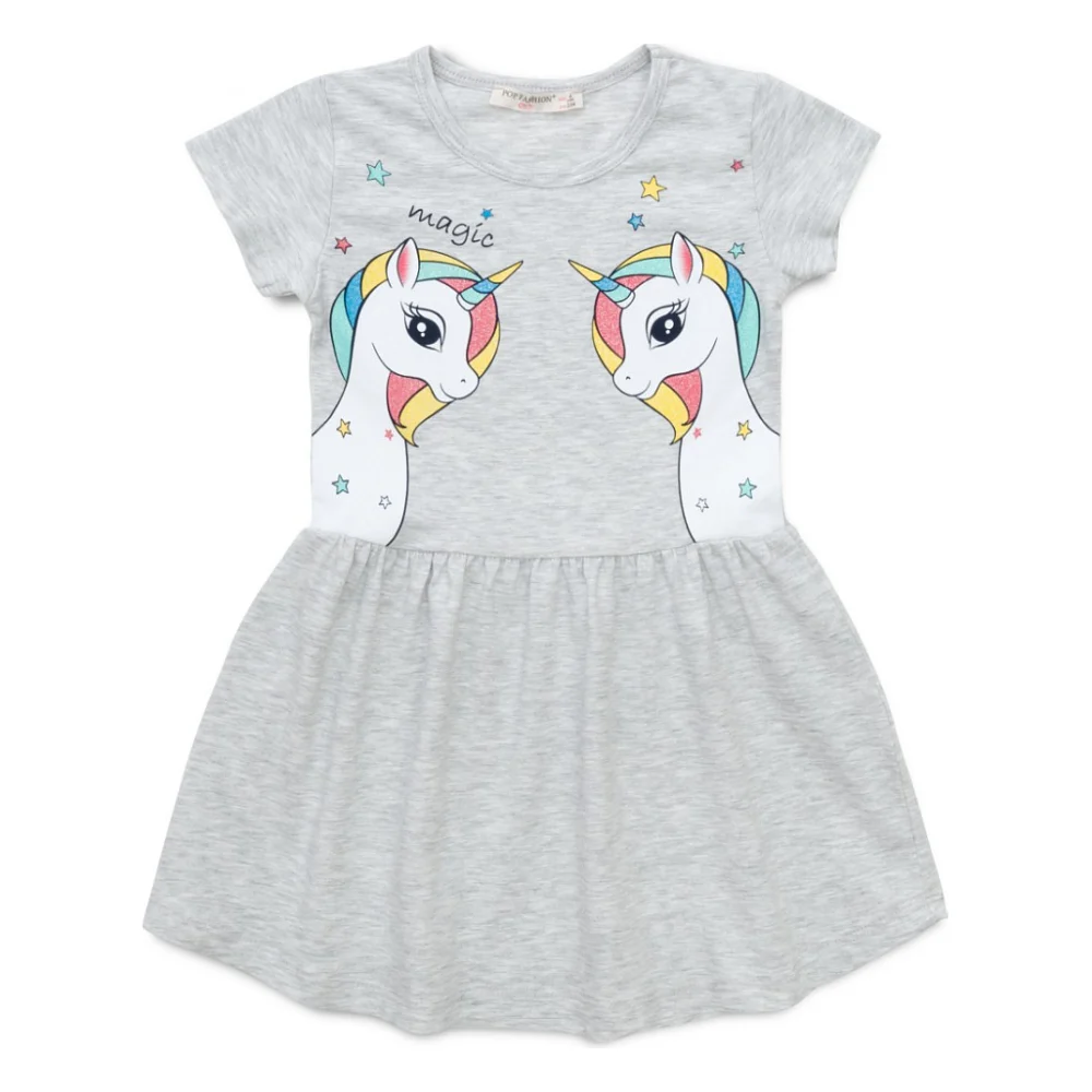 Плаття дитяче POP FASHION з єдинорогом (6834-98G-gray)