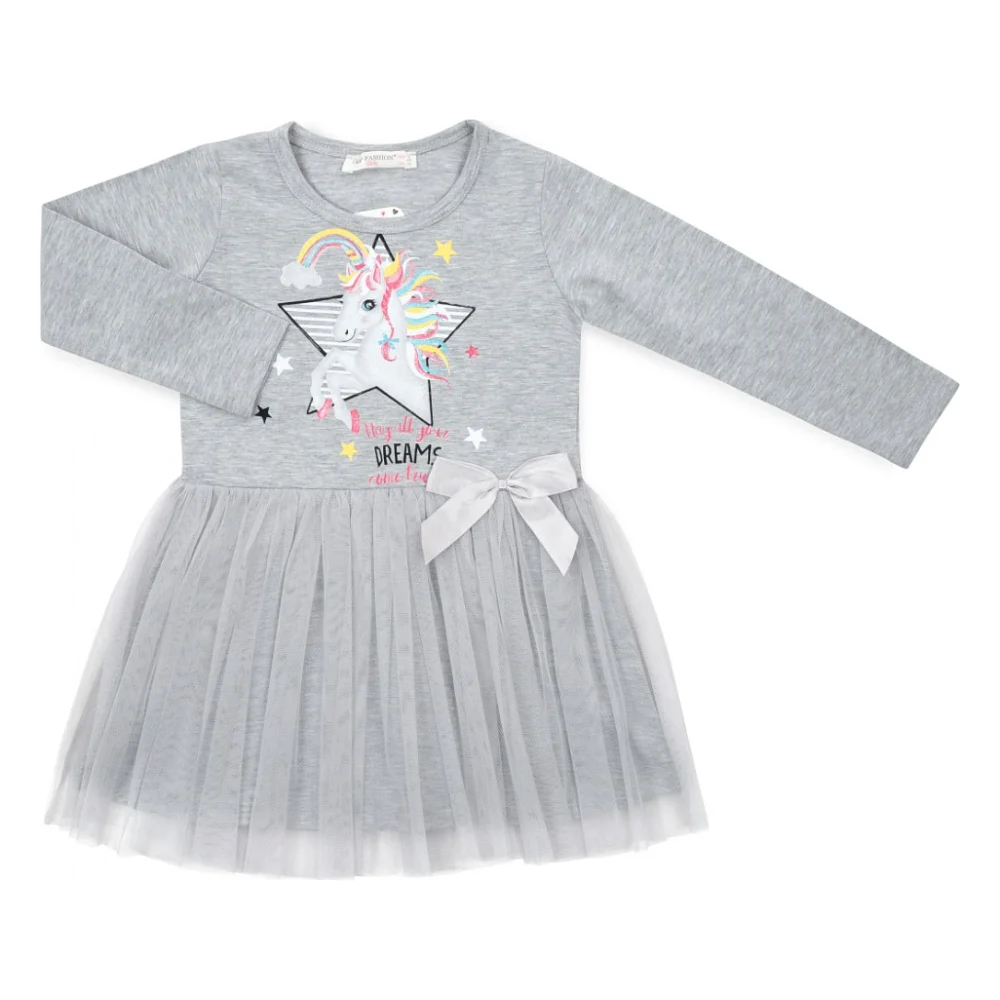 Плаття дитяче POP FASHION з єдинорогом (6738-116G-gray)