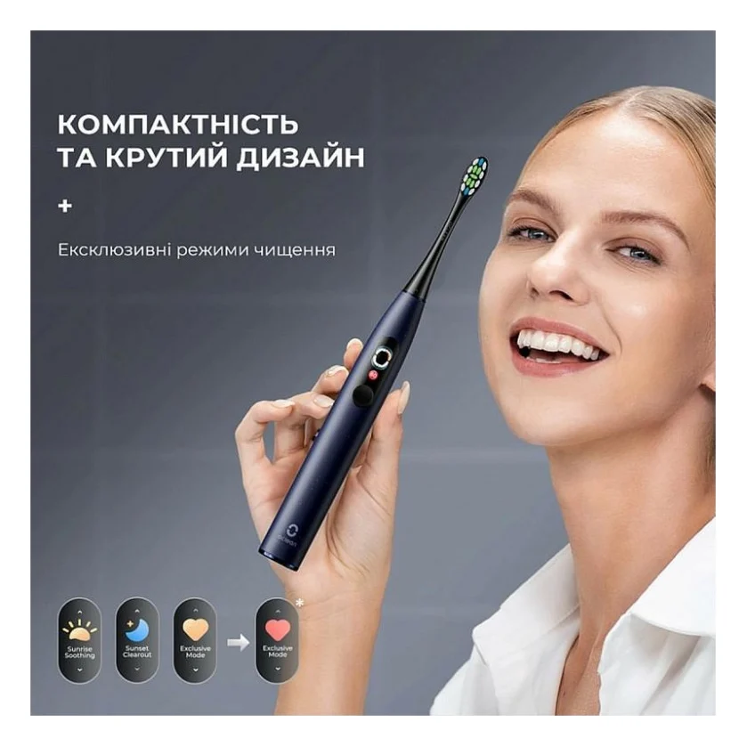 Електрична зубна щітка Oclean X Plus Pro Digital Blue (6970810556186) — фото 3