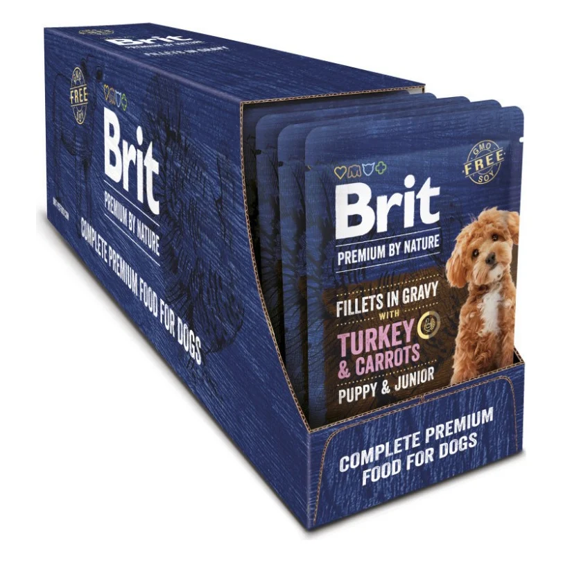 Вологий корм для собак Brit Premium Fillets in Gravy Turkey & Carrots Puppy 85 г (8595602572458) — фото 3