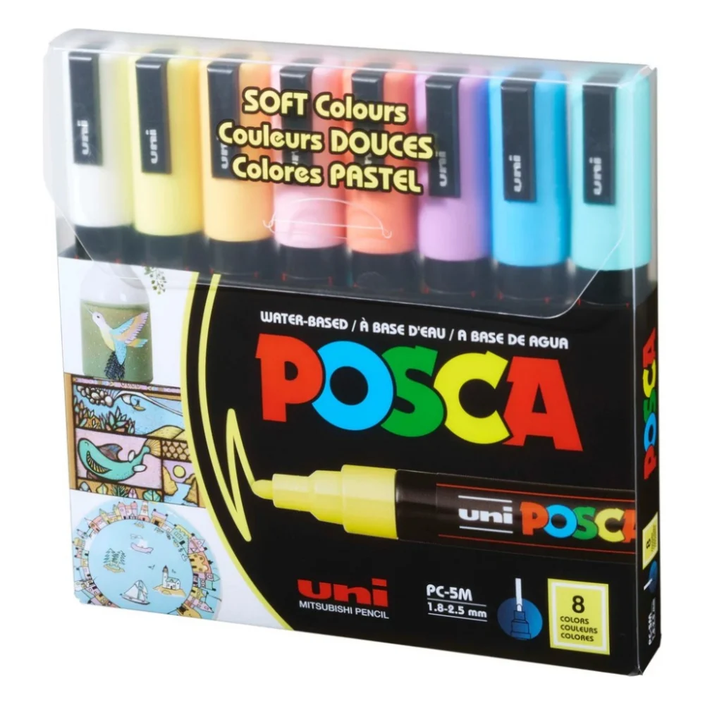 Набір маркерів UNI набір POSCA Soft Color, 1,8-2,5 мм, 8 шт (PC-5M SOFT COLOR 8C)