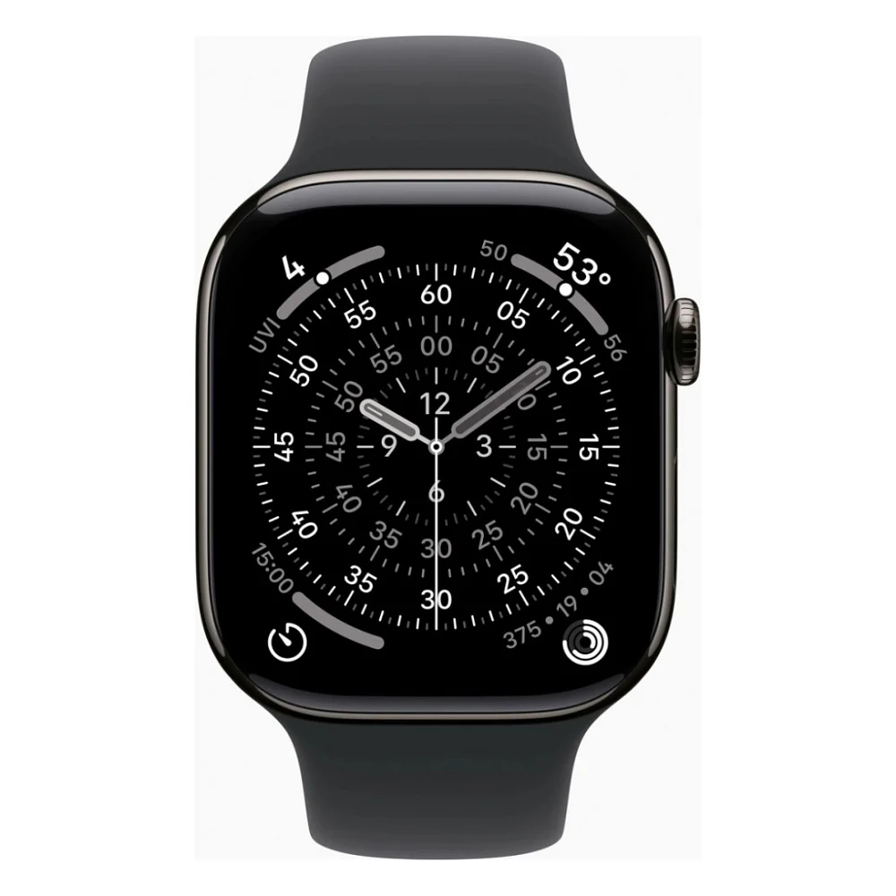 Смарт-годинник Apple Watch Series 11 GPS + Cellular 46mm Slate Titanium Case with Black Sport Band - S/M (MFD14RK/A) — фото 2