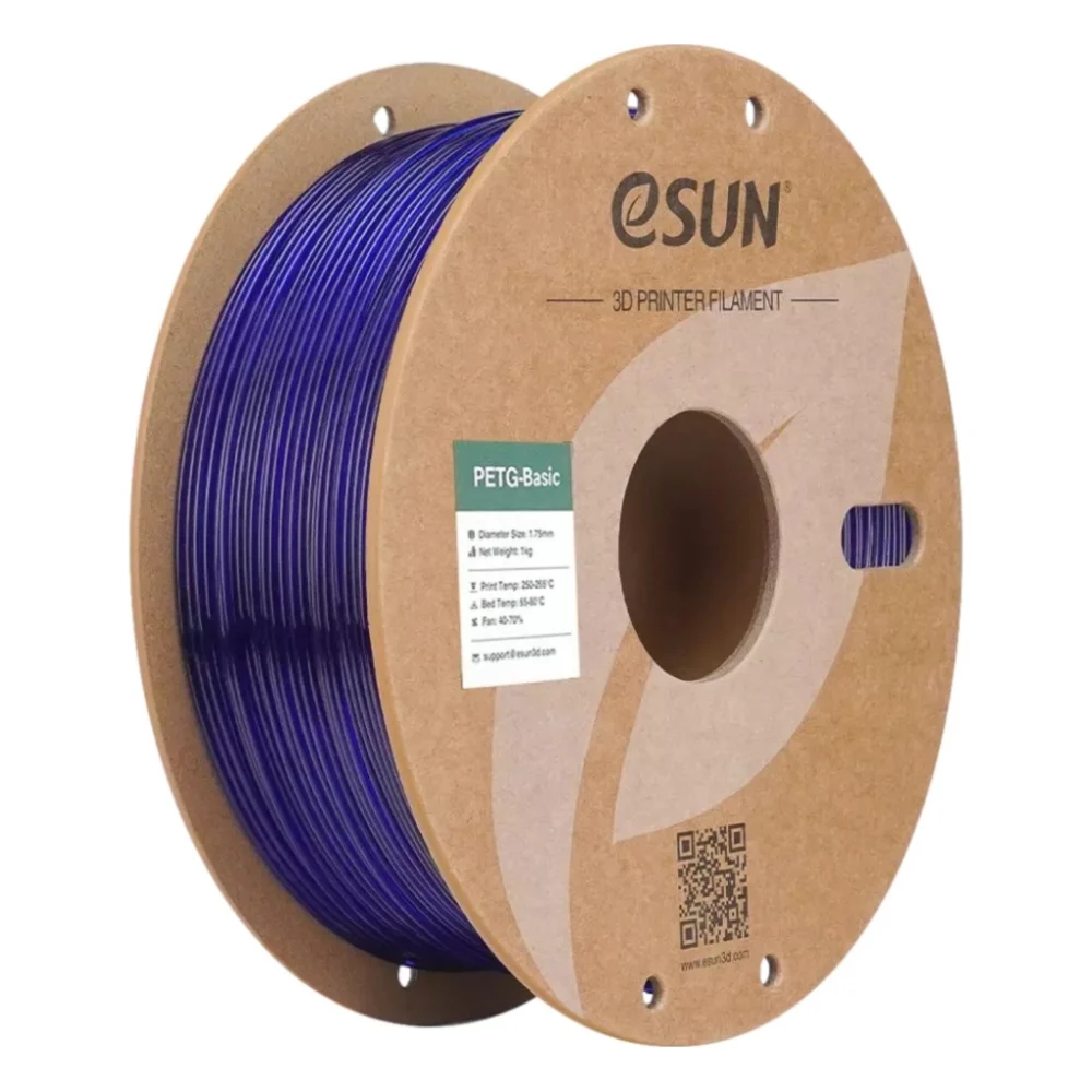 Пластик для 3D-принтера eSUN PETG BASIC Translucent 1,75mm 1kg BLUE (PETG-BASIC175T-U1P1)