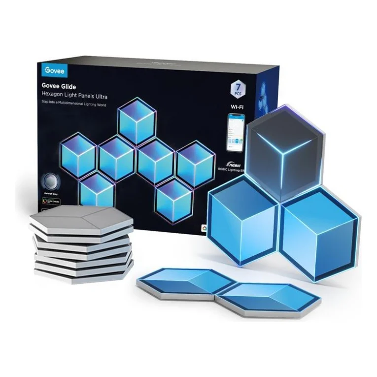 Світильник Govee H606A Glide Hexagon Light, 7шт, RGBIC WI-FI/Bluetooth, Meteor grey (H606AC81)