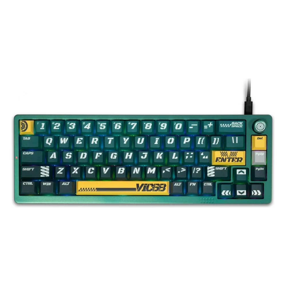 Клавіатура Thunderobot VIC68 TTC Ultra RGB King Magnetic Switch USB UA Parrot Green (6932066320188)