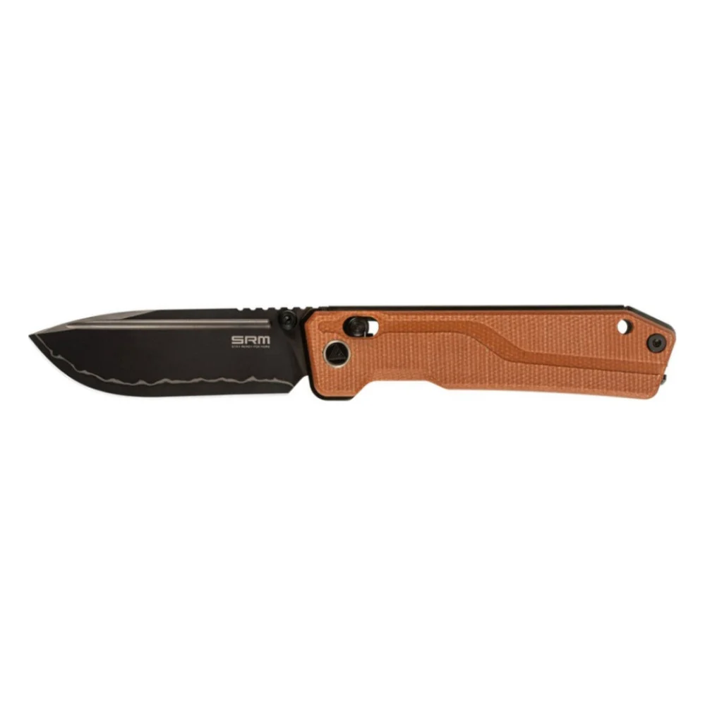 Ніж SRM Rubik 7228B 140Cr, Brown Micarta, Black Stonewash (7228B-MN2)