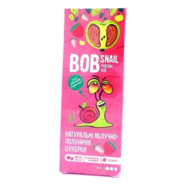 Цукерка Bob Snail Равлик Боб Яблуко-Полуниця 30 г (4820162520316)