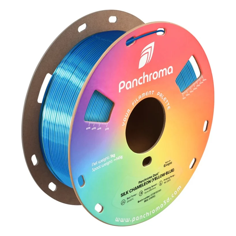 Пластик для 3D-принтера Polymaker PLA PANCHROMA DUAL SILK 1,75mm 1kg Yellow-Blue (CA03026)