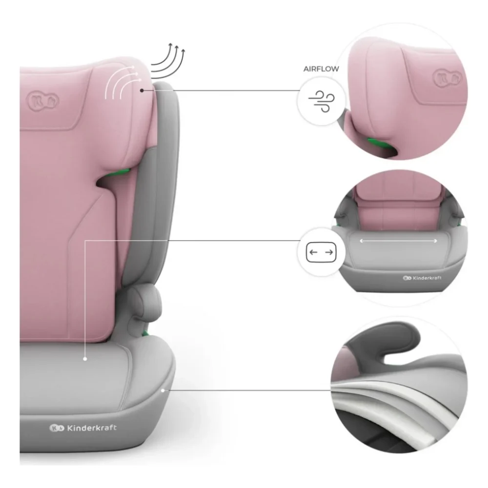 Автокрісло Kinderkraft i-Spark 2 Plus i-Size Pink (KCISPA02PNKPL00) (5902533931507) — фото 8