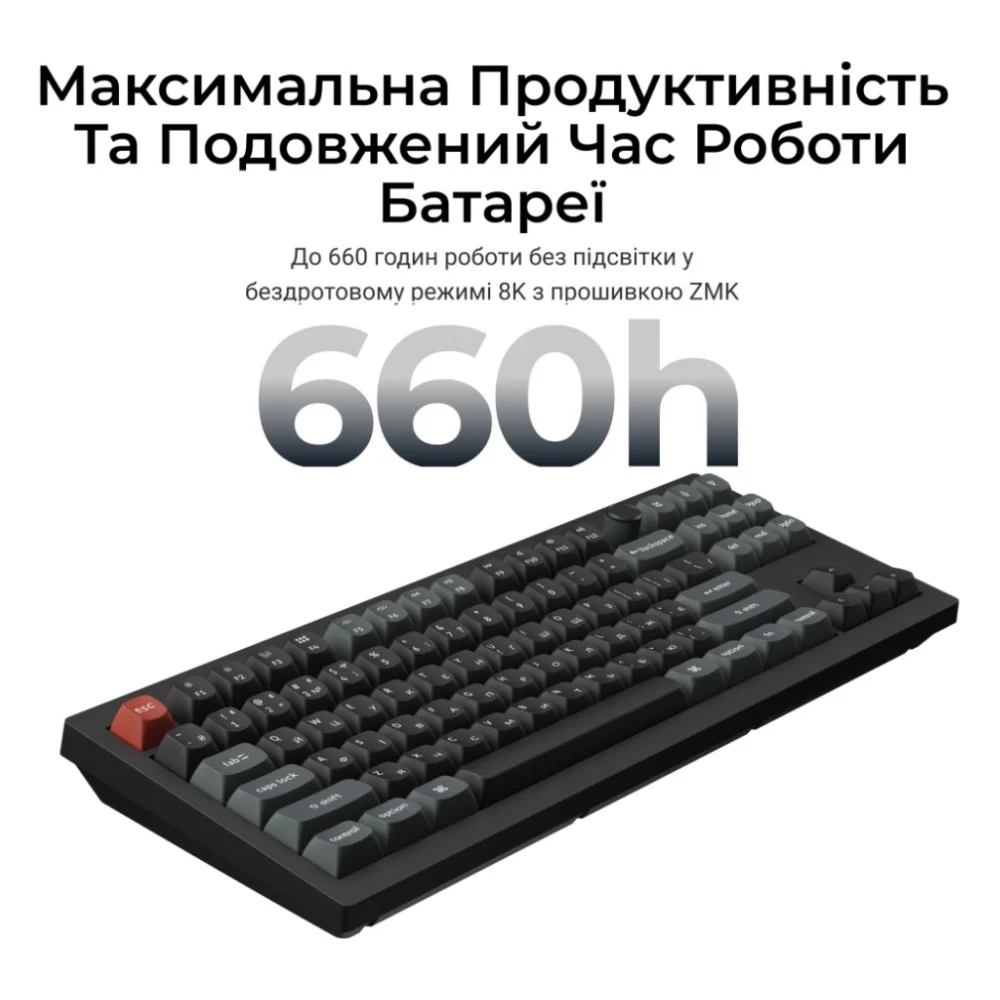 Клавіатура Keychron V3 Ultra Keychron Red Switch RGB UA Black (V3U-D1-UA) — фото 11