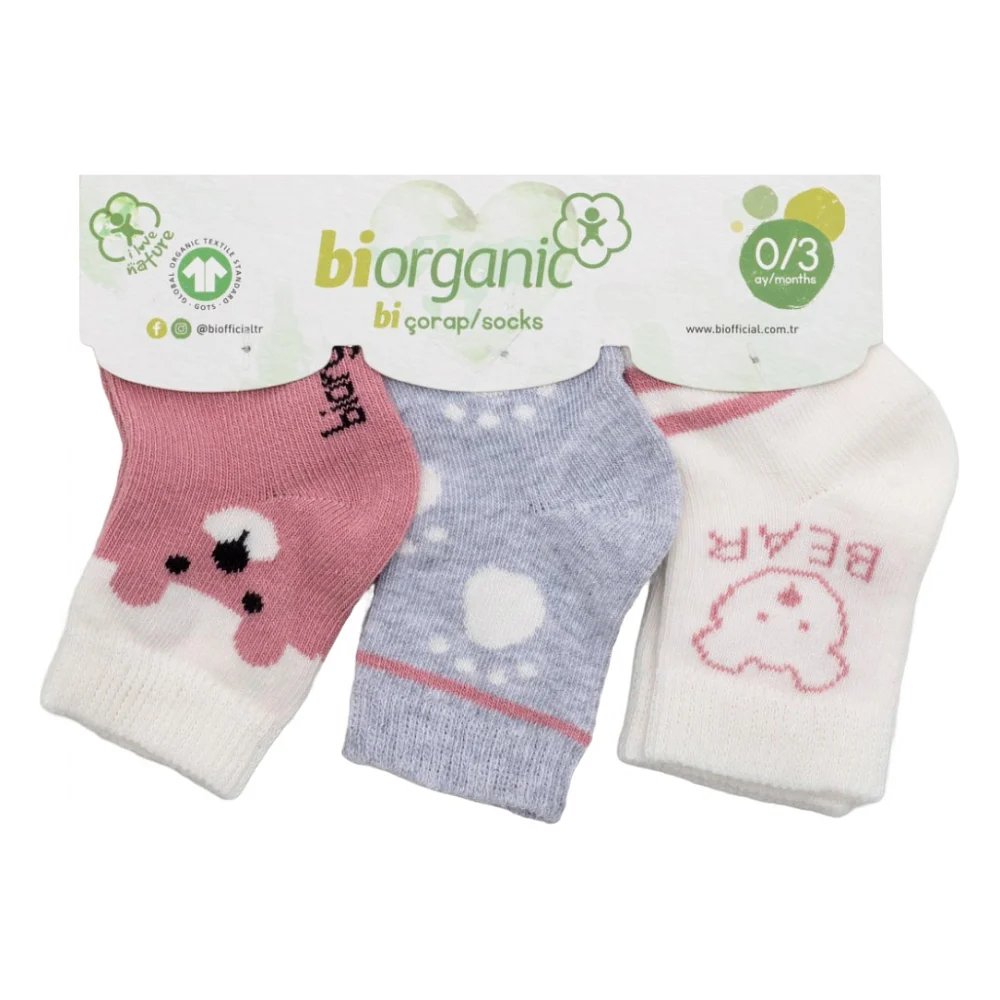 Шкарпетки дитячі Bibaby з ведмедиками (68411-0-3-pink)