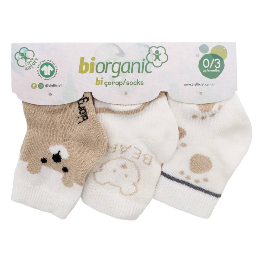 Шкарпетки дитячі Bibaby з ведмедиками (68407-0-3-beige)