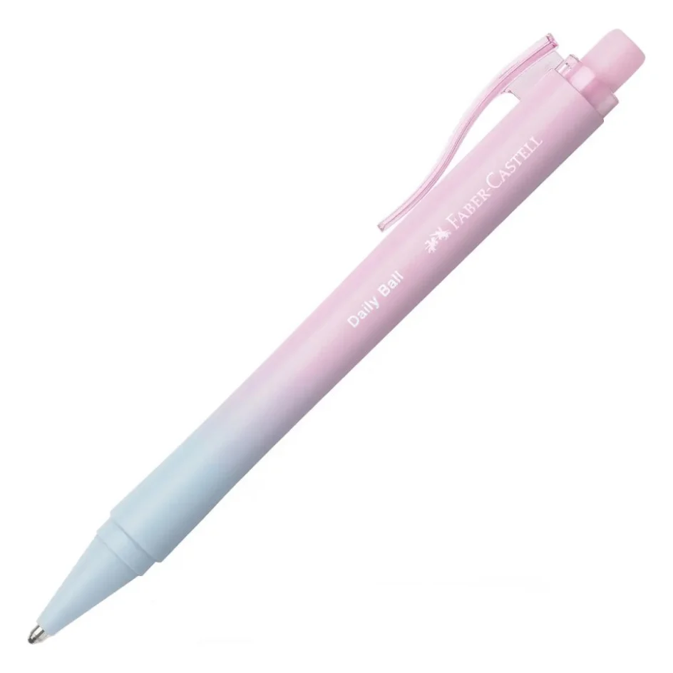 Ручка кулькова Faber-Castell Daily Ball XB Bluching Sky, корпус рожево-блакитний, стрижень синій (1,0 мм) (33093)