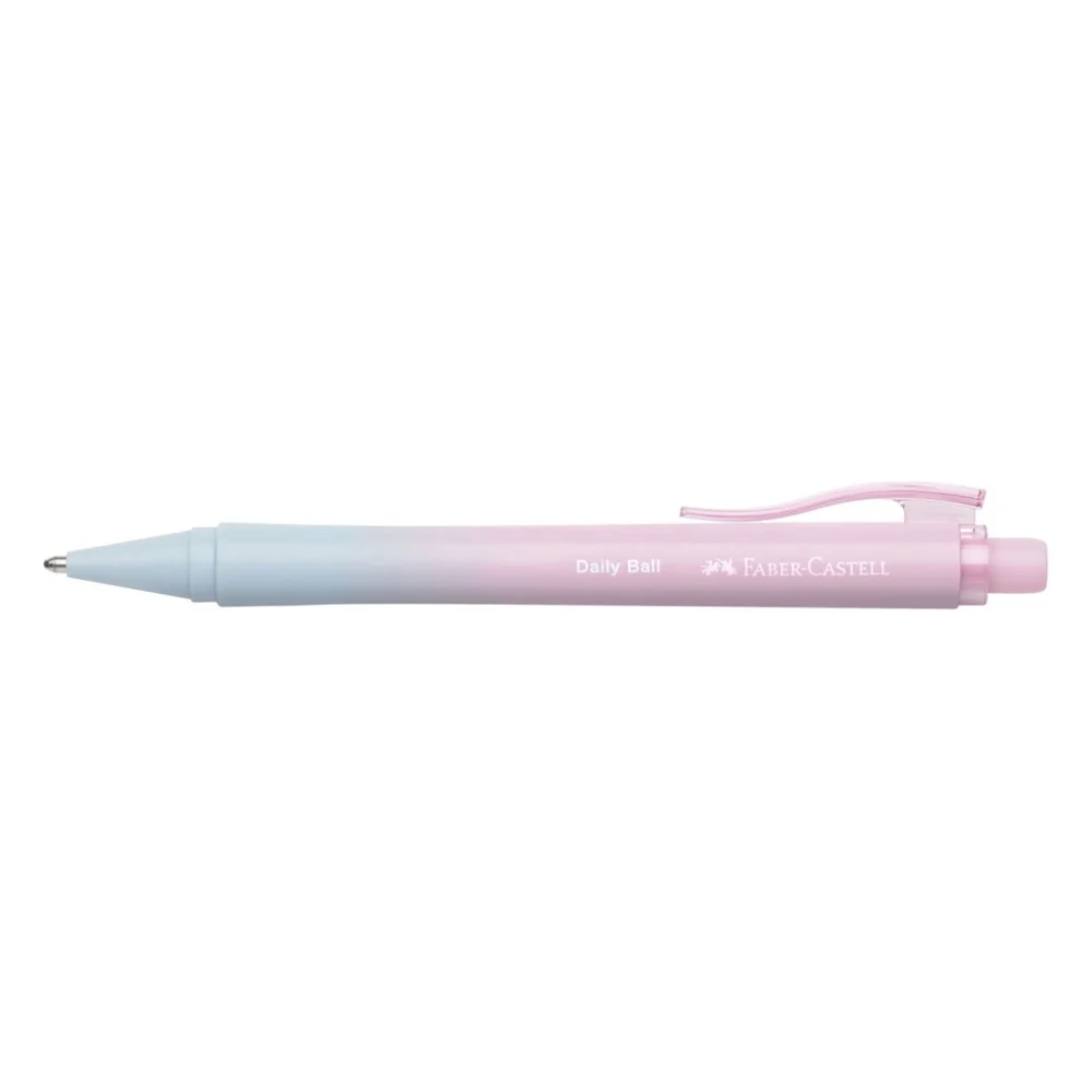 Ручка кулькова Faber-Castell Daily Ball XB Bluching Sky, корпус рожево-блакитний, стрижень синій (1,0 мм) (33093) — фото 2