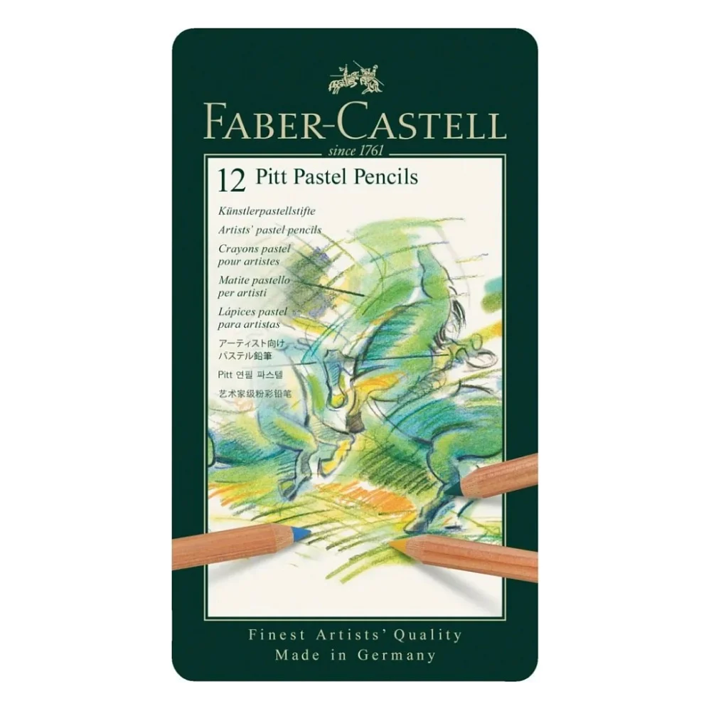 Пастель Faber-Castell Pitt Pastel олівці, металева коробка, 12 кольорів (112112) (15431)