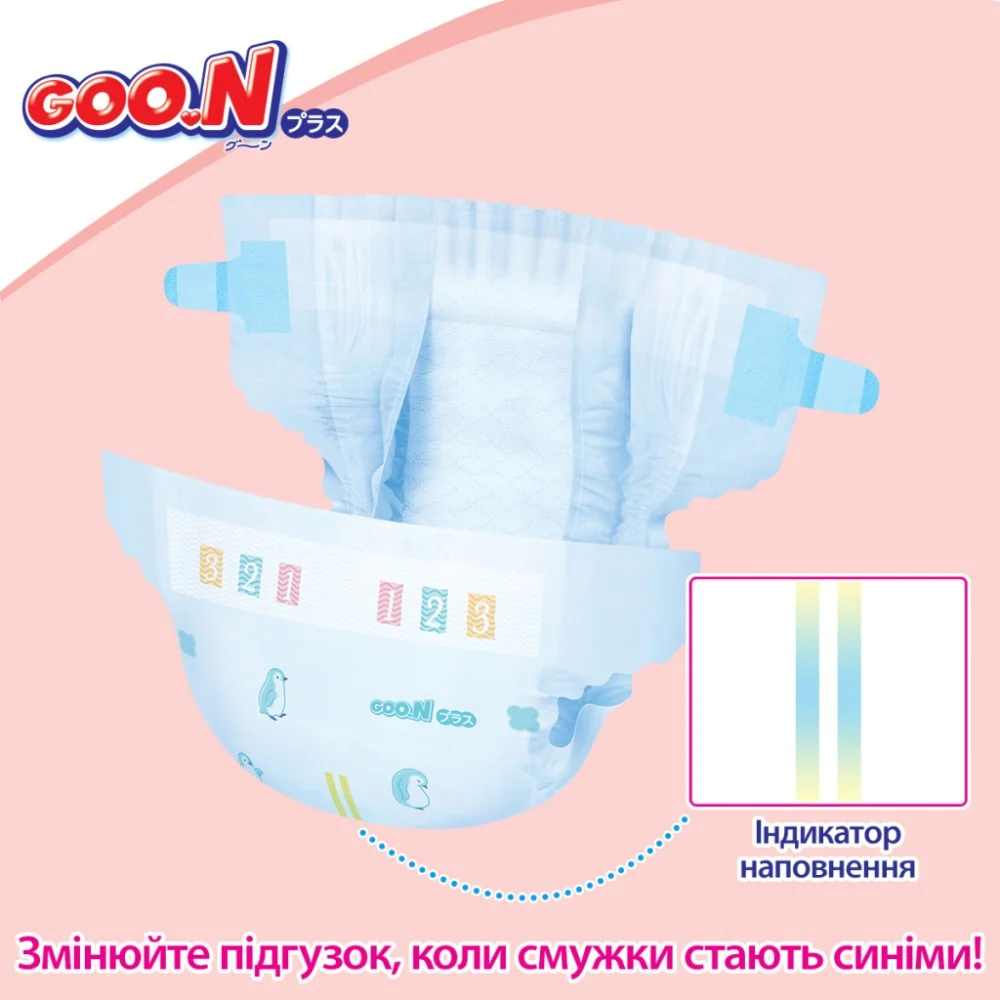 Підгузки GOO.N Plus 6-11 кг Розмір М, на ліпучках 52 шт (21001497) — фото 10