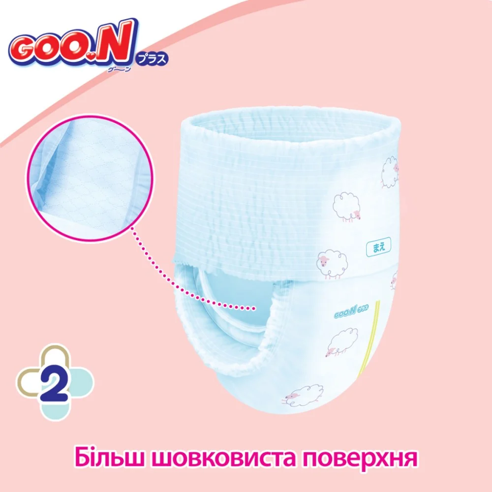 Підгузки GOO.N Plus труси 12-22 кг Розмір XL 38 шт (21001512) — фото 5