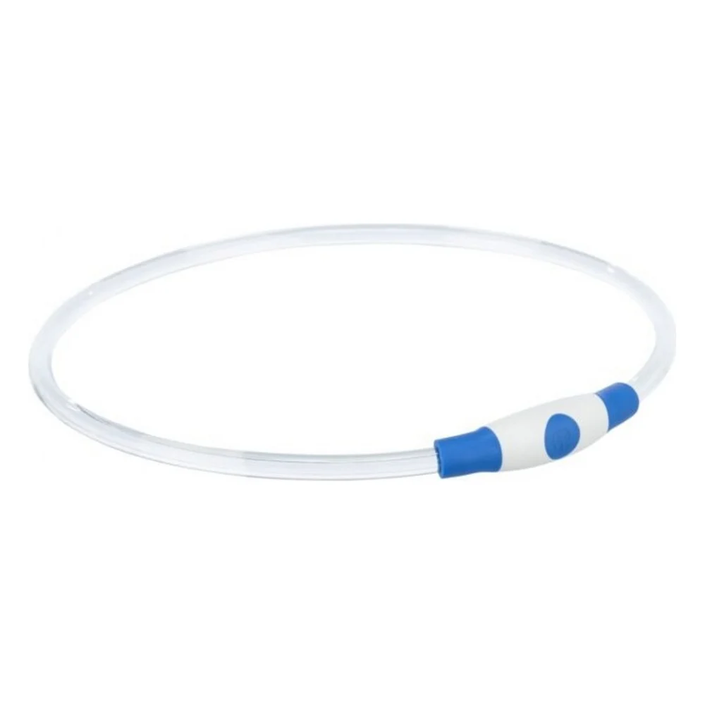 Нашийник для тварин Trixie Flash Light Ring USB мигаючий силіконовий синій S–M 40 см/8 мм (4047974126646)