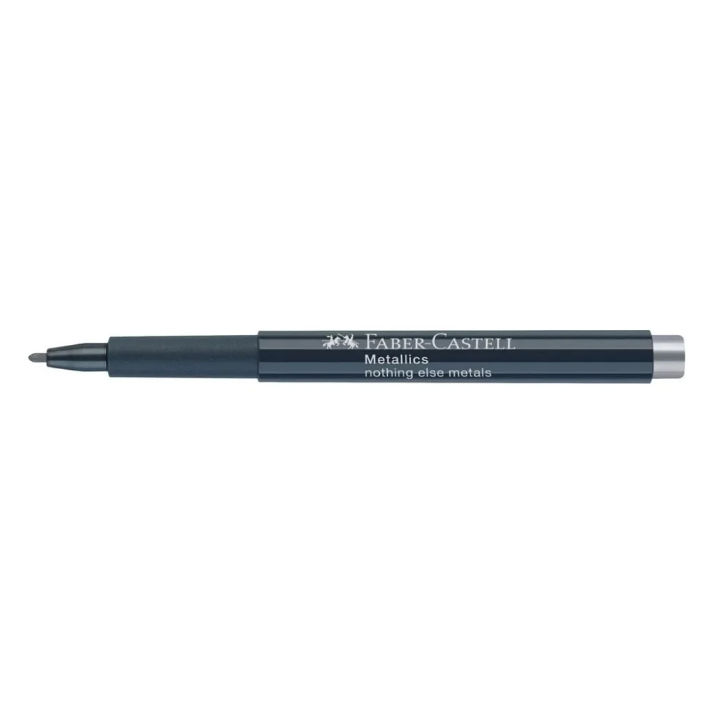 Маркер Faber-Castell металік для декору Metallics Marker Nothing else metals, M (1,5 мм), колір срібло (30347) — фото 3