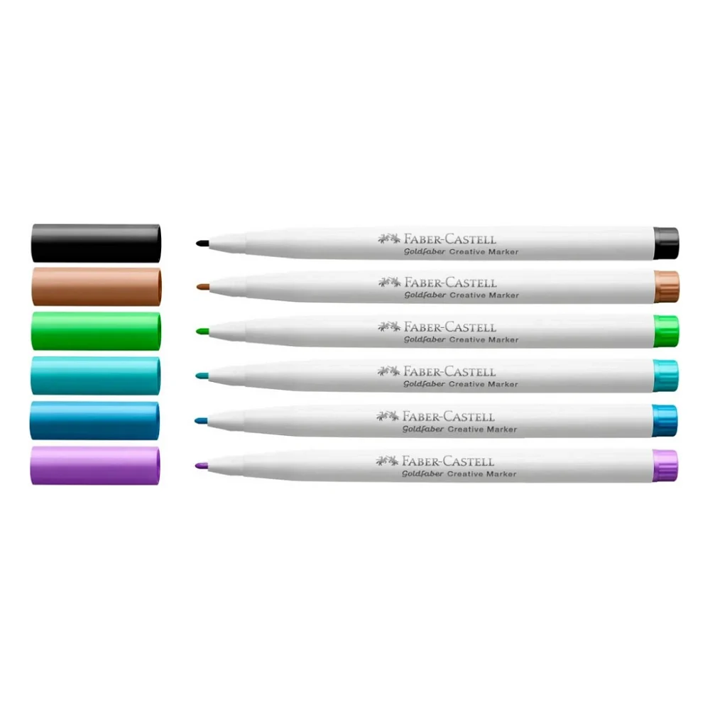 Набір маркерів Faber-Castell тонких для декору Goldfaber Creative Marker Creative Haven, 6 кольорів, товщина 1,5 мм (33001) — фото 2