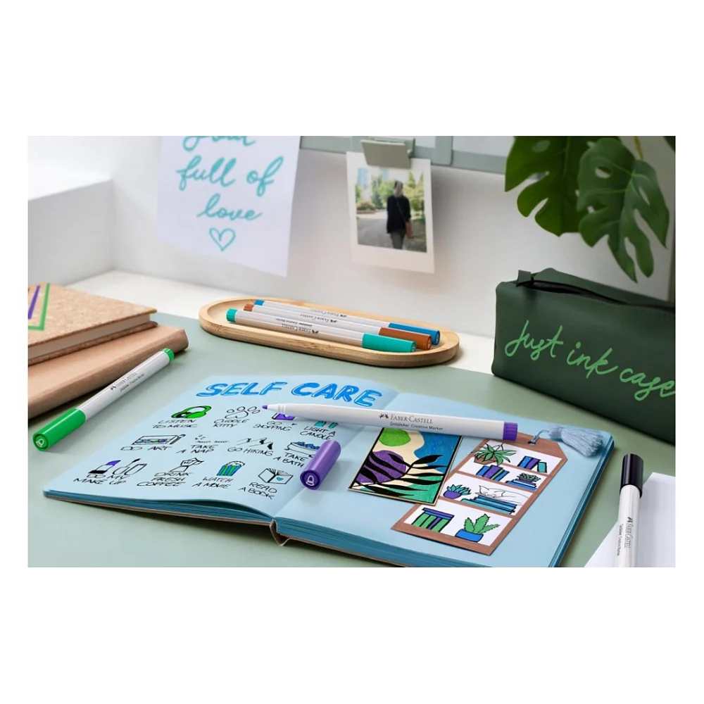 Набір маркерів Faber-Castell тонких для декору Goldfaber Creative Marker Creative Haven, 6 кольорів, товщина 1,5 мм (33001) — фото 3