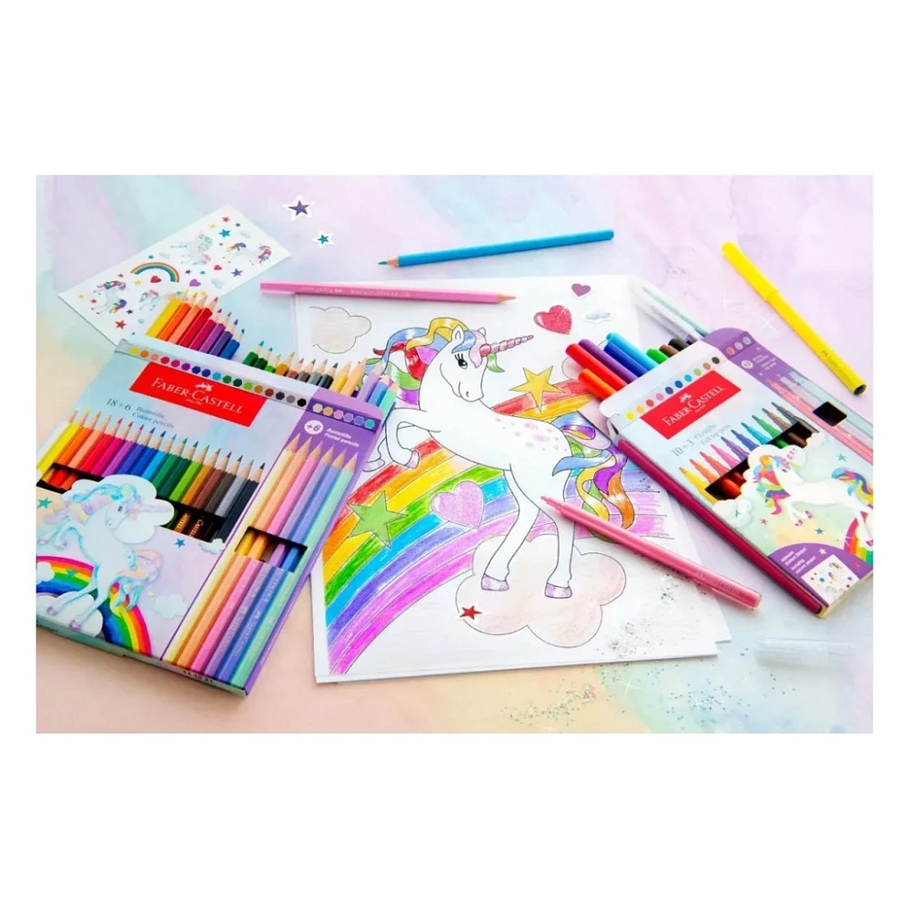 Олівці кольорові Faber-Castell Classic Colour Unicorn 18 класичних + 6 пастельні кольорів (111221) (32516) — фото 4