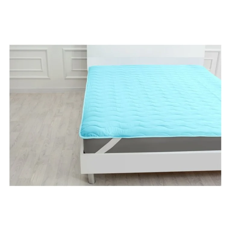 Наматрацник MirSon Eco Light №1728 Тенсель Modal Air-line на резинці по кутках Blue 100x200 см (2200002891455)