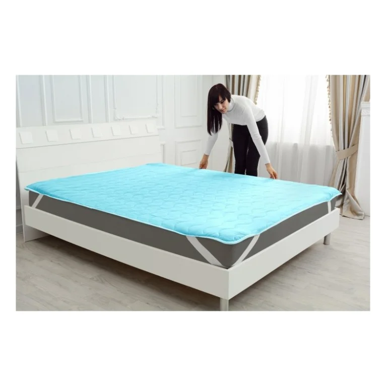 Наматрацник MirSon Eco Light №1713 EcoSilk Air-line на резинці по кутках Blue 140x190 см (2200002888486) — фото 6