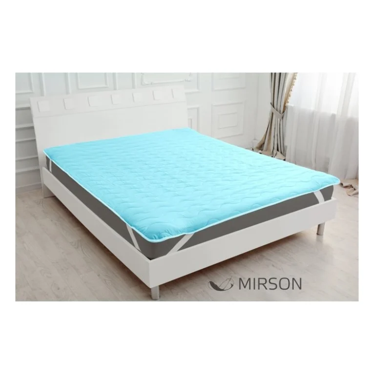 Наматрацник MirSon Eco Light №1713 EcoSilk Air-line на резинці по кутках Blue 180x190 см (2200002888530) — фото 2