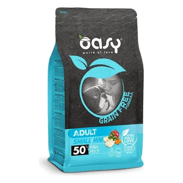 Сухий корм для собак OASY DOG Grain Free Small/Mini риба з яблуком та бататом 2.5 кг (8053017347547)