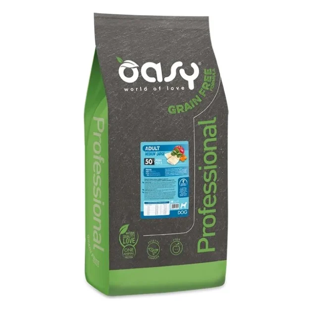 Сухий корм для собак OASY DOG Grain Free Medium/Large риба з яблуком та бататом 18 кг (8053017349411)