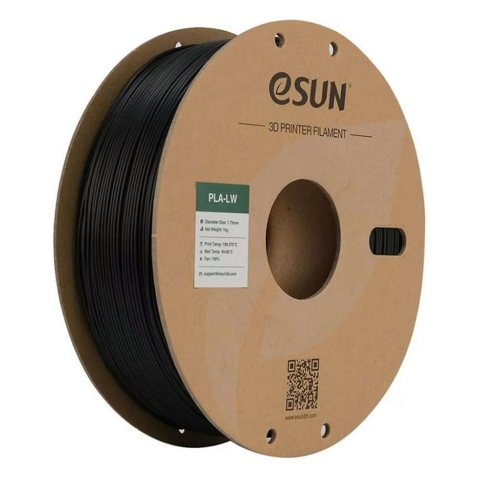 Пластик для 3D-принтера eSUN PLA LW 1,75mm 1kg BLACK (PLA-LW175B1P1)