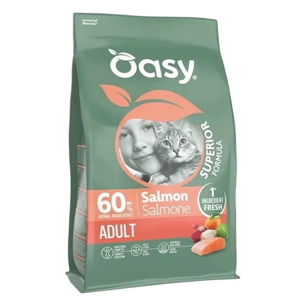 Сухий корм для кішок OASY Dry Cat Superior Adult лосось 600 г (8054329515679)