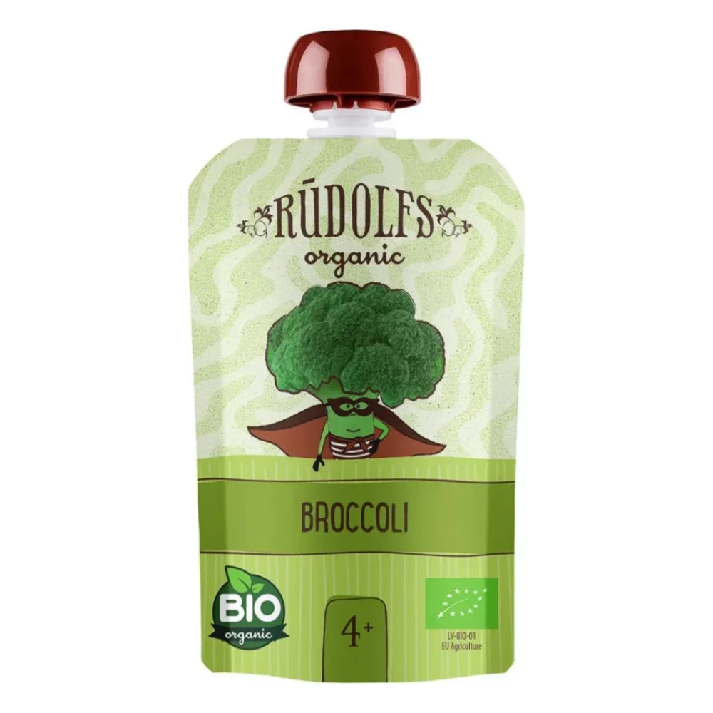 Дитяче пюре Rudolfs органічне броколі 4+, 90 г (4751017943113)