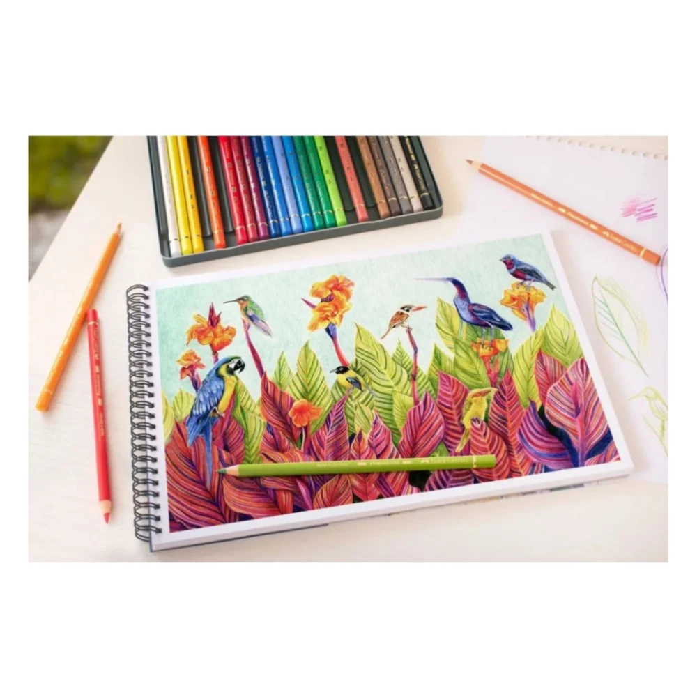 Олівці кольорові Faber-Castell POLYCHROMOS 24 кольора, в металевій коробці (110024) (15441) — фото 5