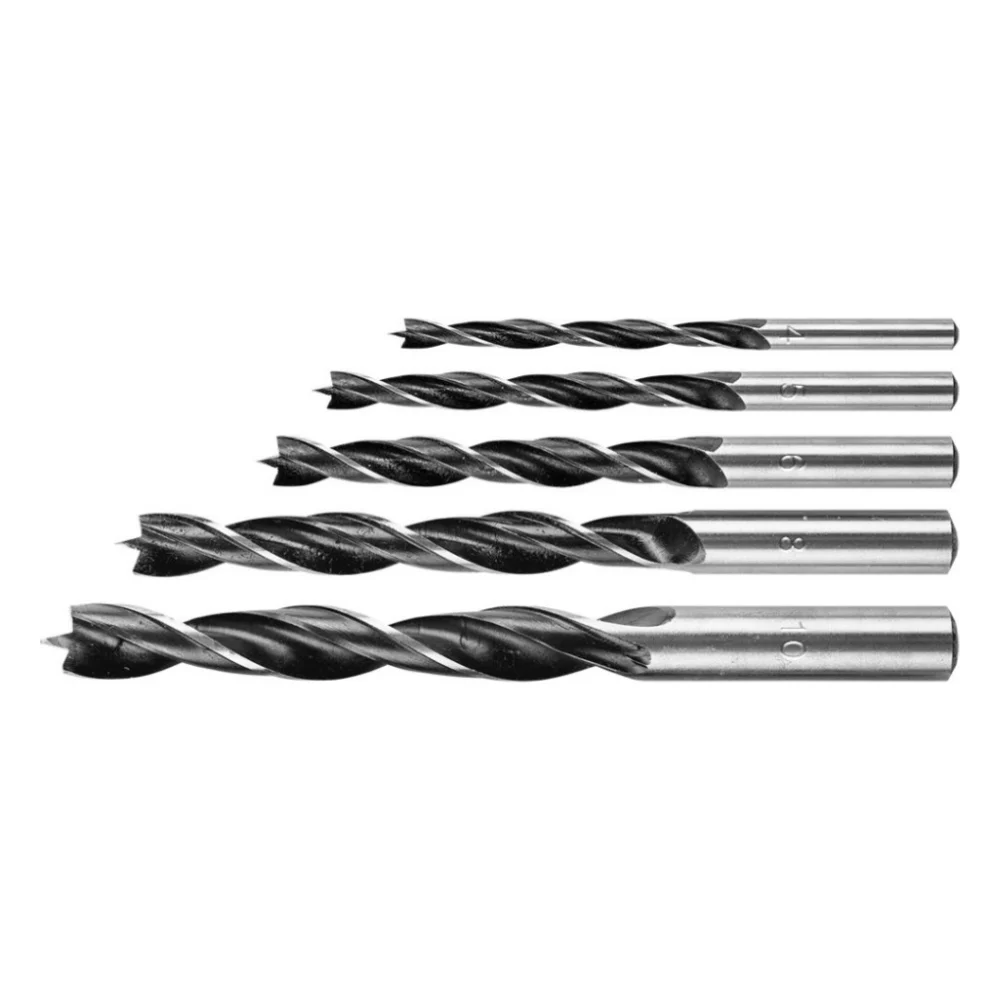 Набір свердл Graphite по дереву, спіральні, 4–6,8,10мм, 5шт (54T574)