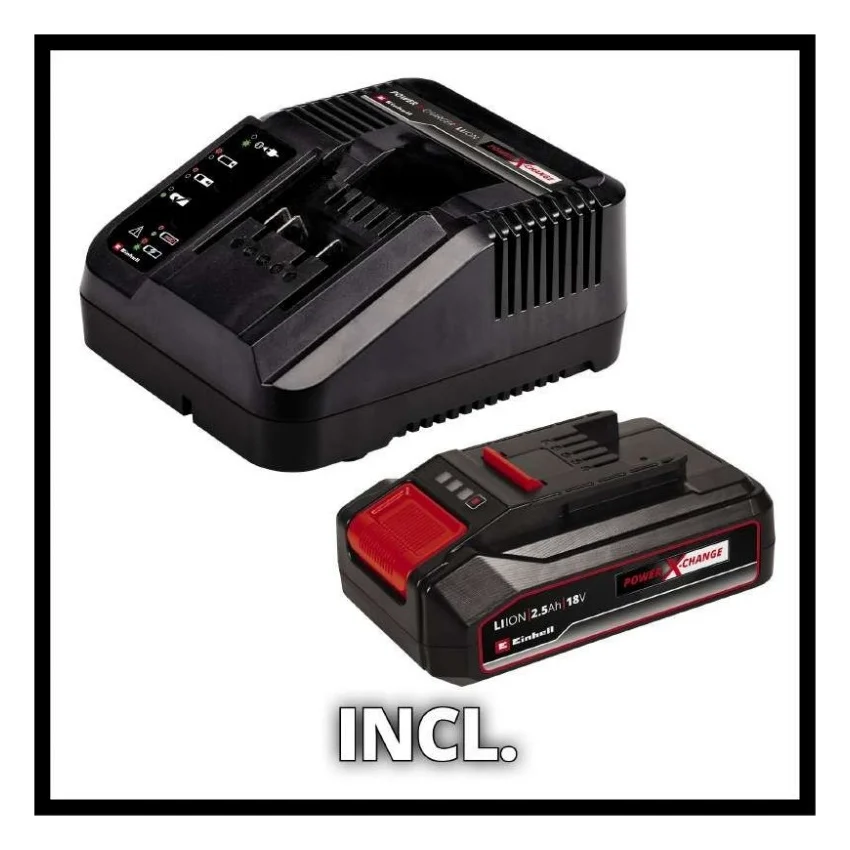 Шабельна пила Einhell GE-GS 18/150 Li Kit, 18V, 2.5Ah, пропил 100/80мм, хід 20мм, ЗП, 1.28кг (3408290K) — фото 6