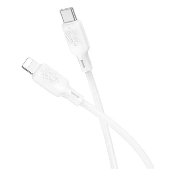 Дата кабель USB-C to Lightning 1.0m silicone BX113 Lenny white BOROFONE (6941991115387)