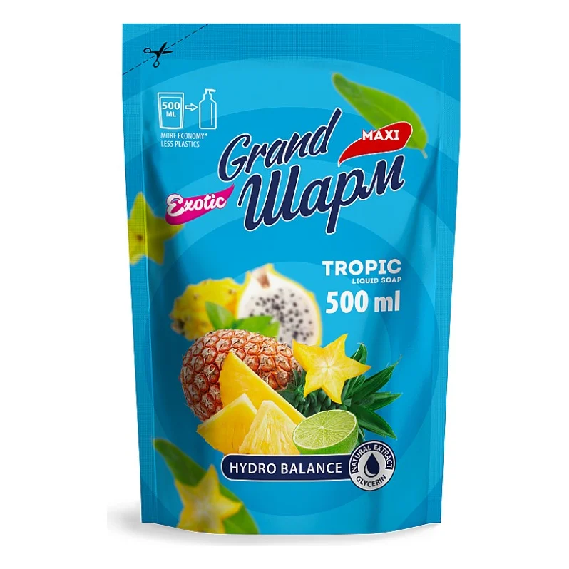 Рідке мило Grand Шарм Тропік дой-пак 500 мл (4820195505922)